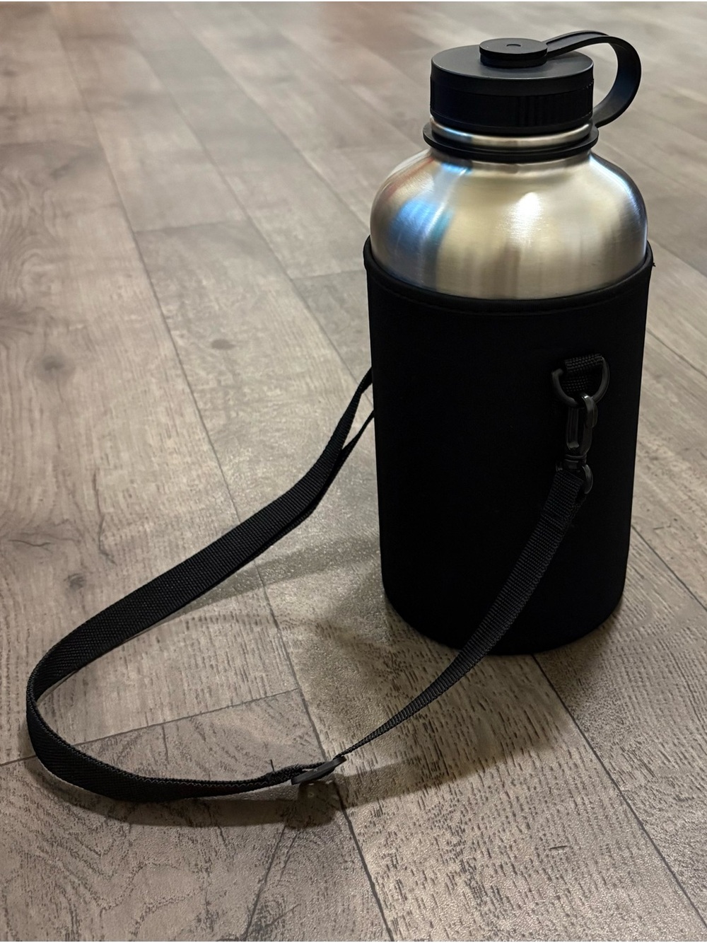 64oz. Insulated Stainless Steel Water Bottle with Black Neoprene Carrier